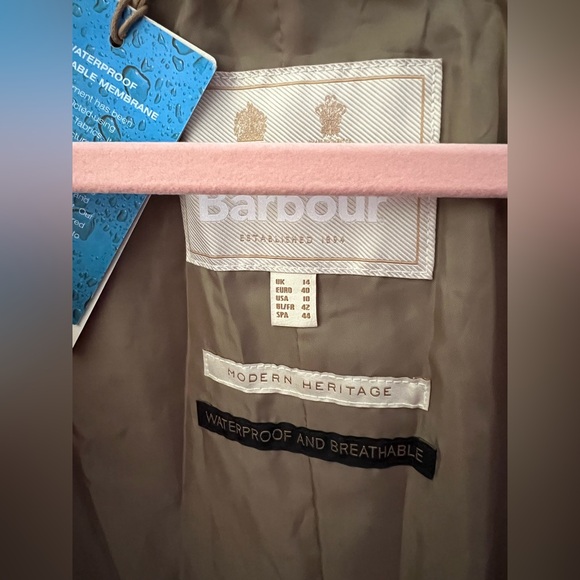 BARBOUR Somerland Belted Checked Cotton-blend Trench Coat Size 10 New - Picture 14 of 16